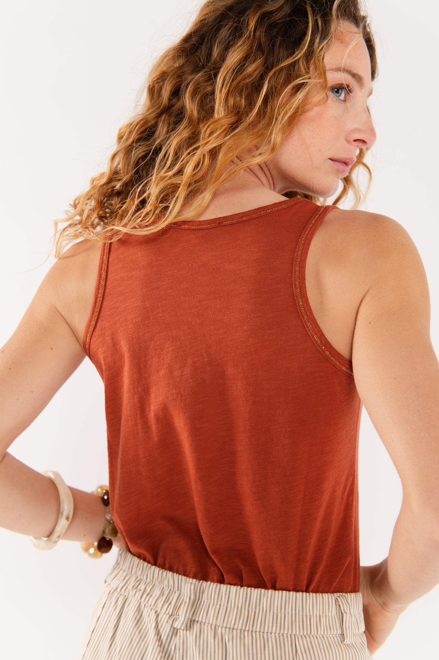 DÉBARDEUR ÉLISE COTON MODAL PAPRIKA