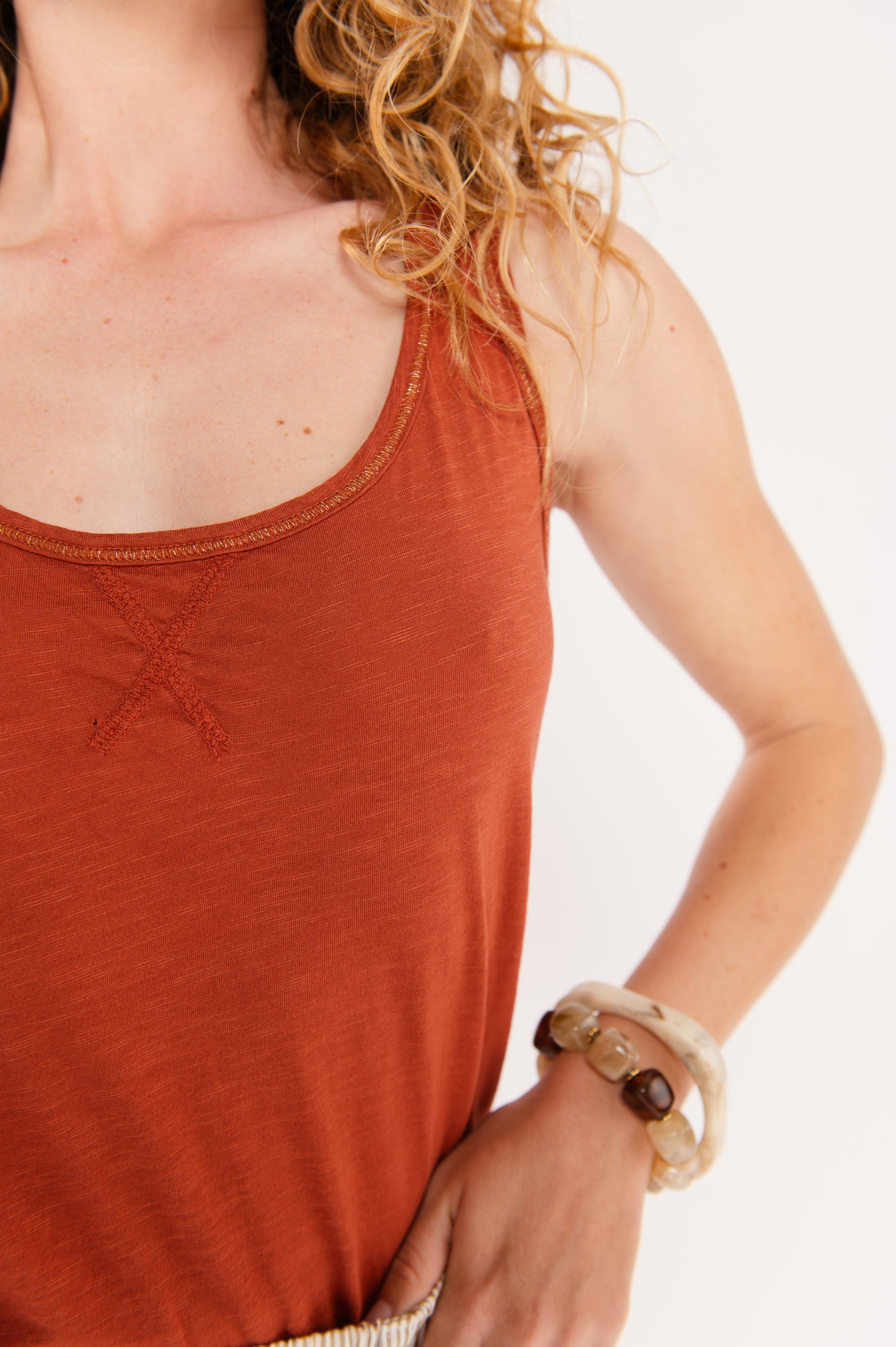 DÉBARDEUR ÉLISE COTON MODAL PAPRIKA