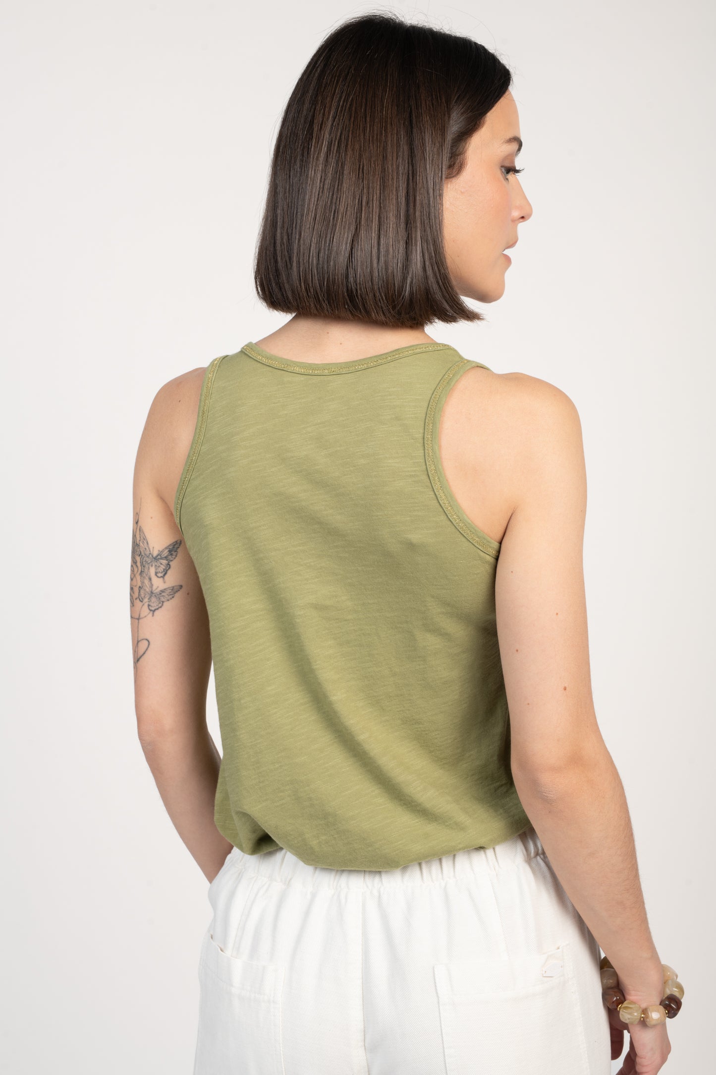 DÉBARDEUR ÉLISE COTON MODAL VERT