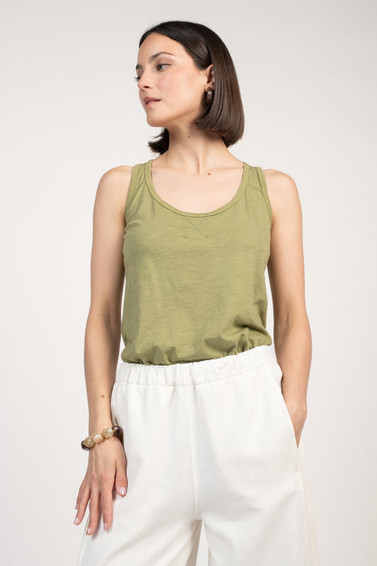 DÉBARDEUR ÉLISE COTON MODAL VERT