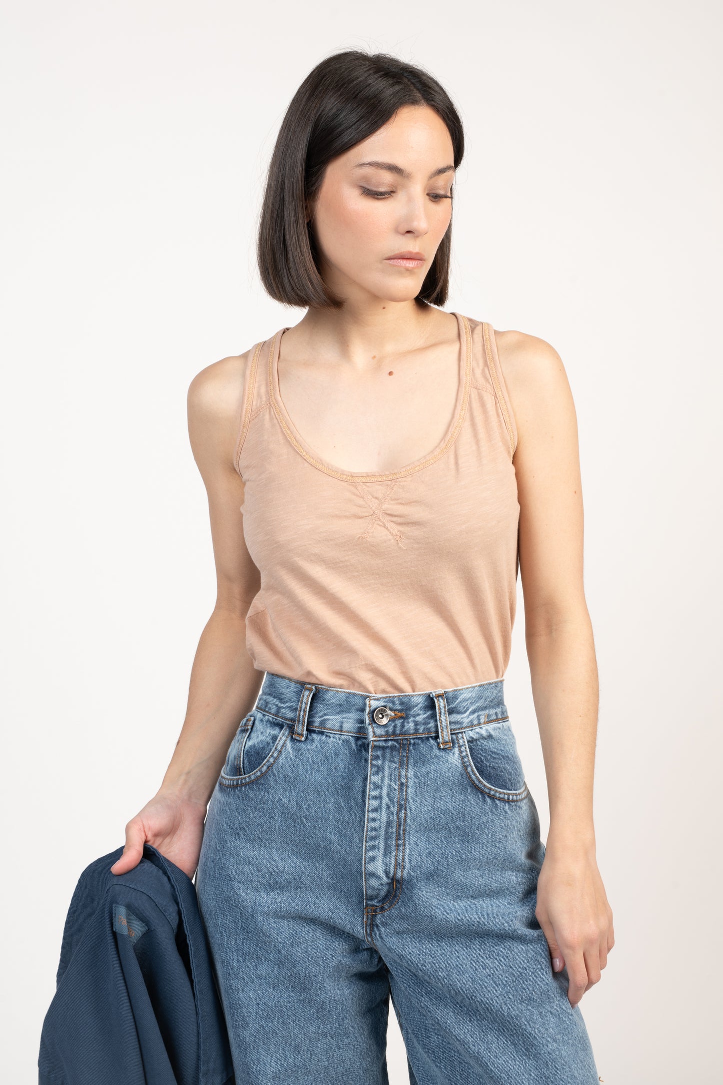 DÉBARDEUR ÉLISE COTON MODAL VIEUX ROSE