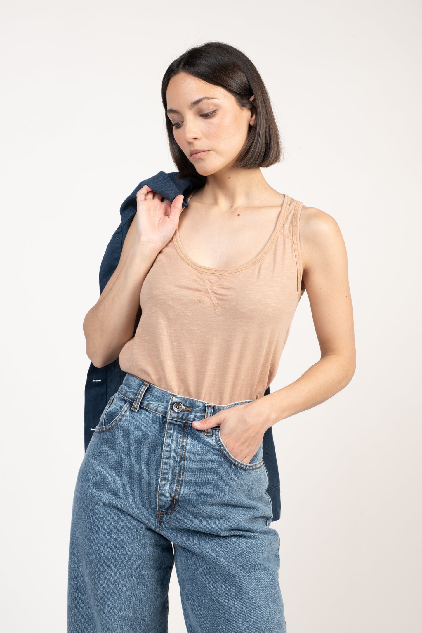 DÉBARDEUR ÉLISE COTON MODAL VIEUX ROSE