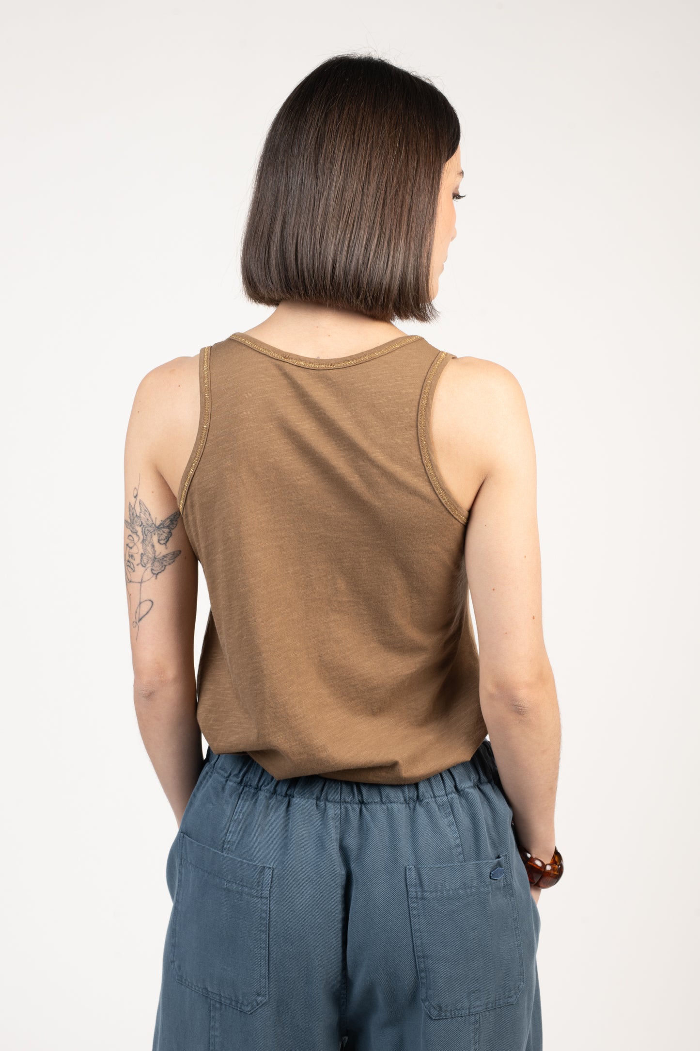 DÉBARDEUR ÉLISE COTON MODAL MARRON