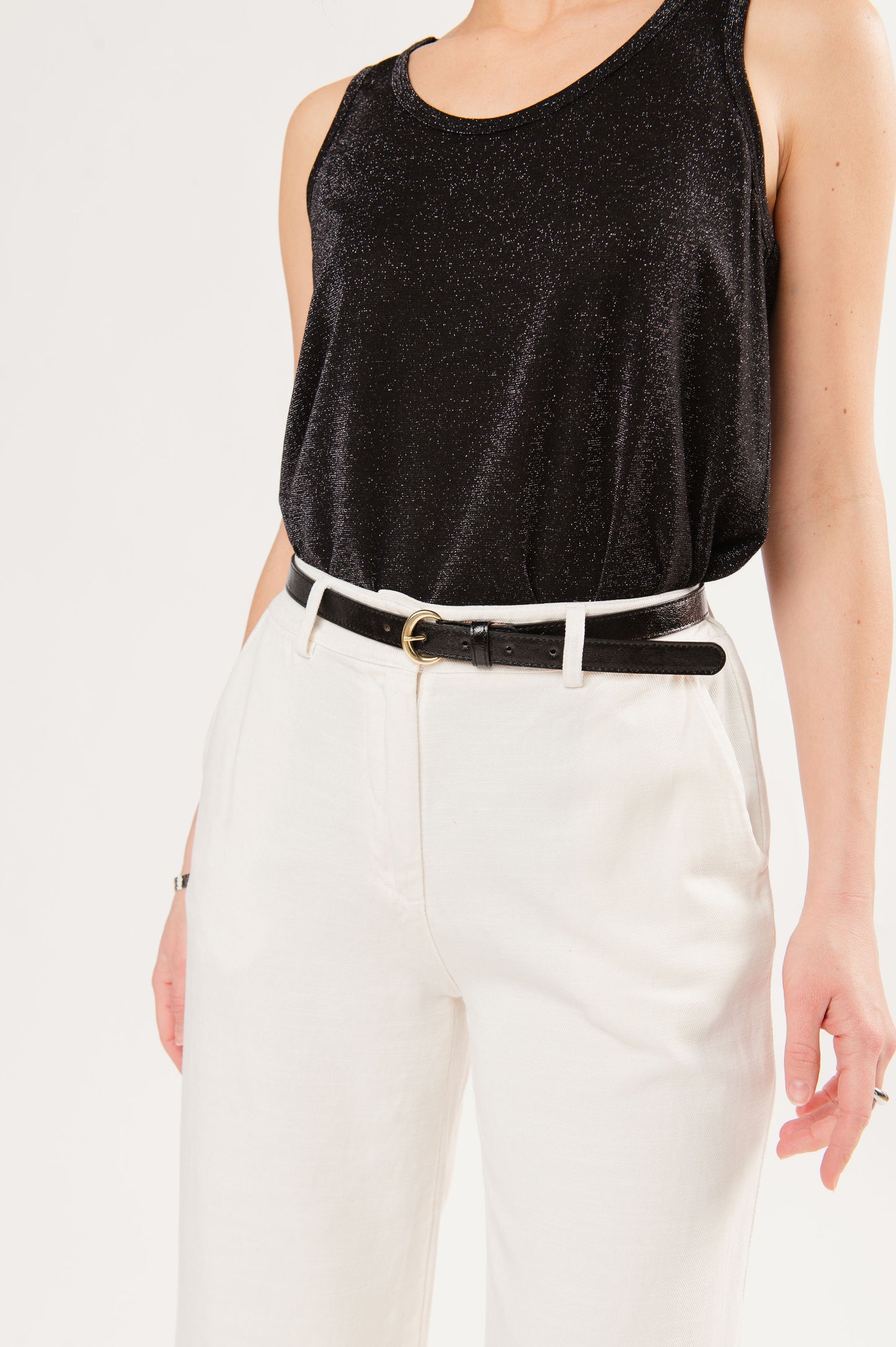 CEINTURE CUIR FERNANDE NOIR BRILLANT