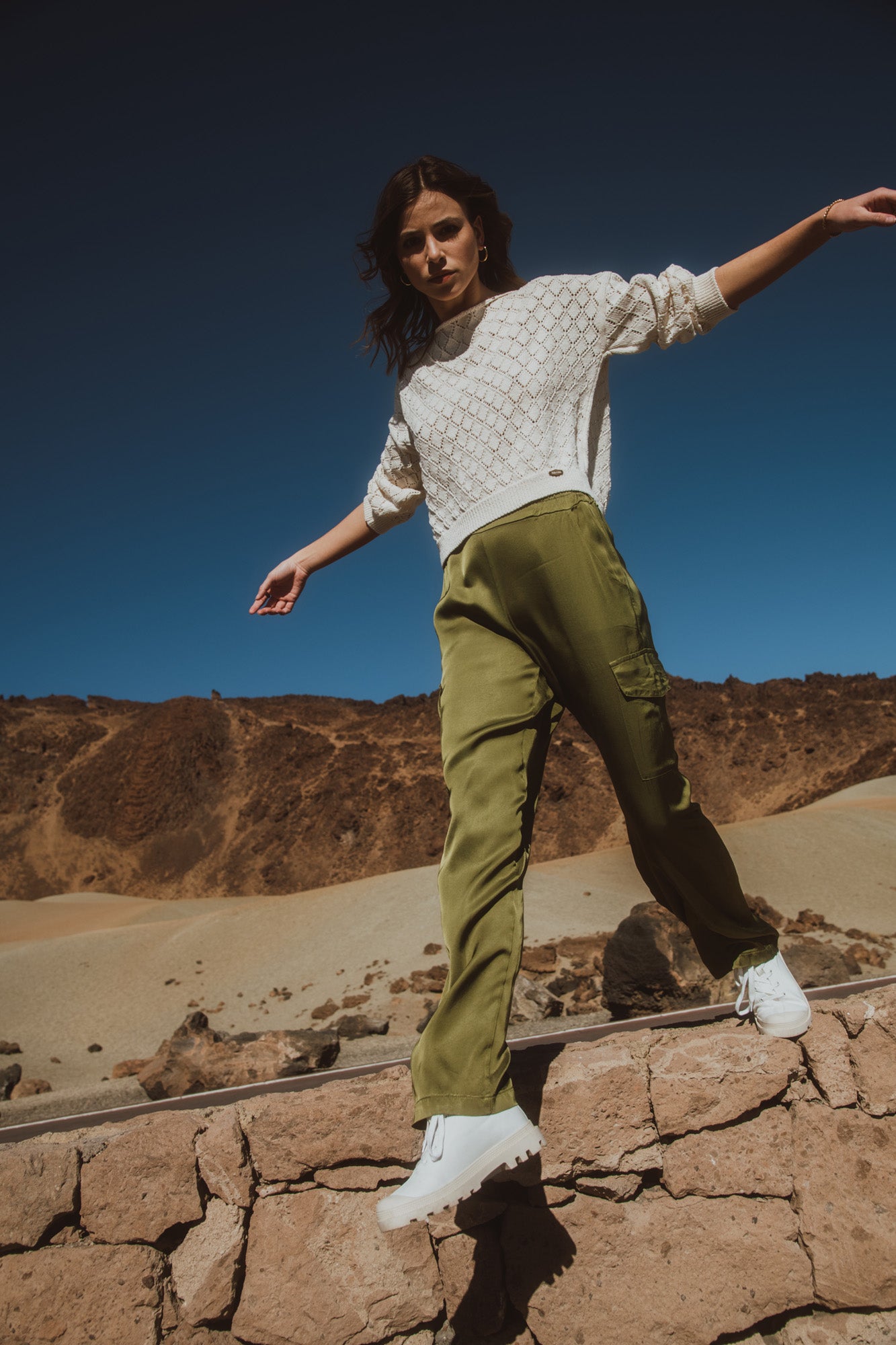 ASSIA KHAKI CARGO PANTS