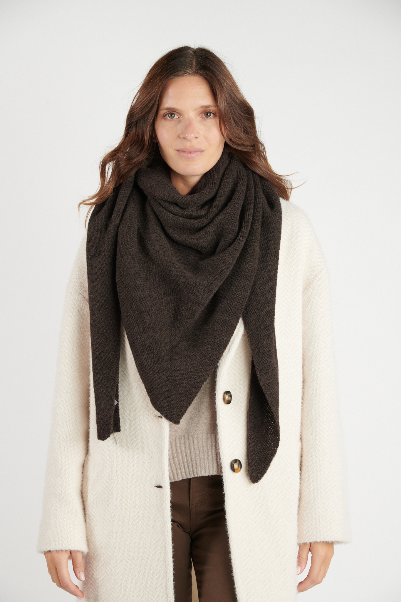 ECHARPE TRIANGLE UNI BÉRENGÈRE CHOCO