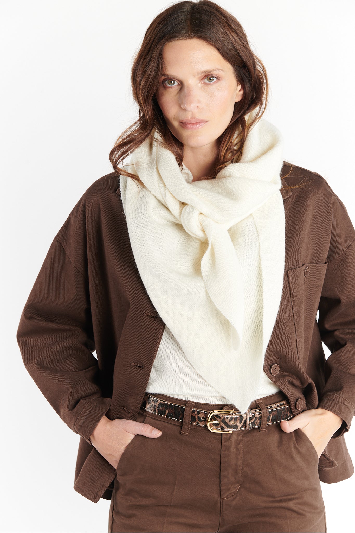 ECHARPE TRIANGLE UNI BÉRENGÈRE NATUREL