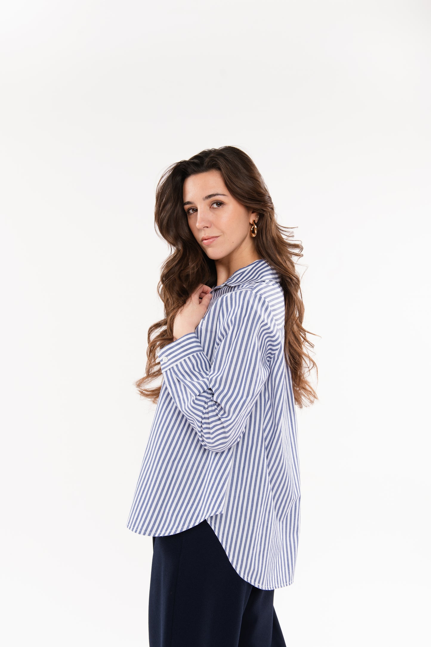 CHEMISE OVERSIZE RAYÉE MARINE ÉRICA