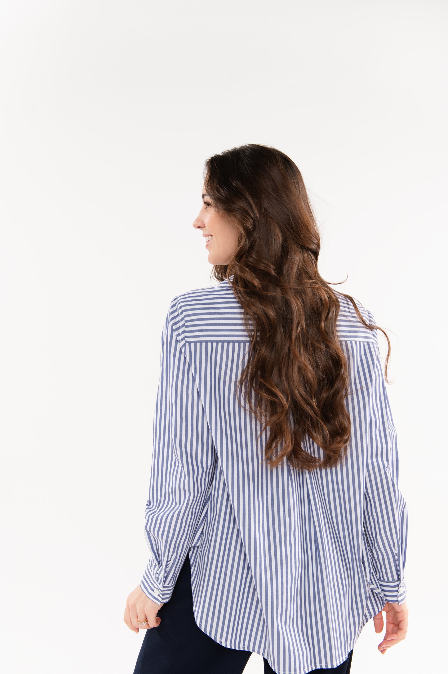 CHEMISE OVERSIZE RAYÉE MARINE ÉRICA