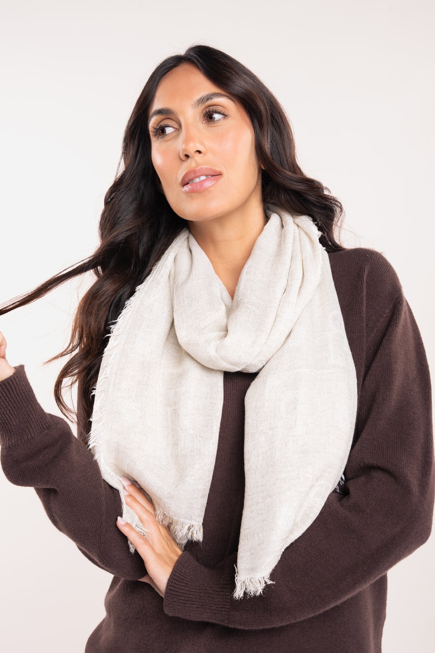 Foulard paillette écru 