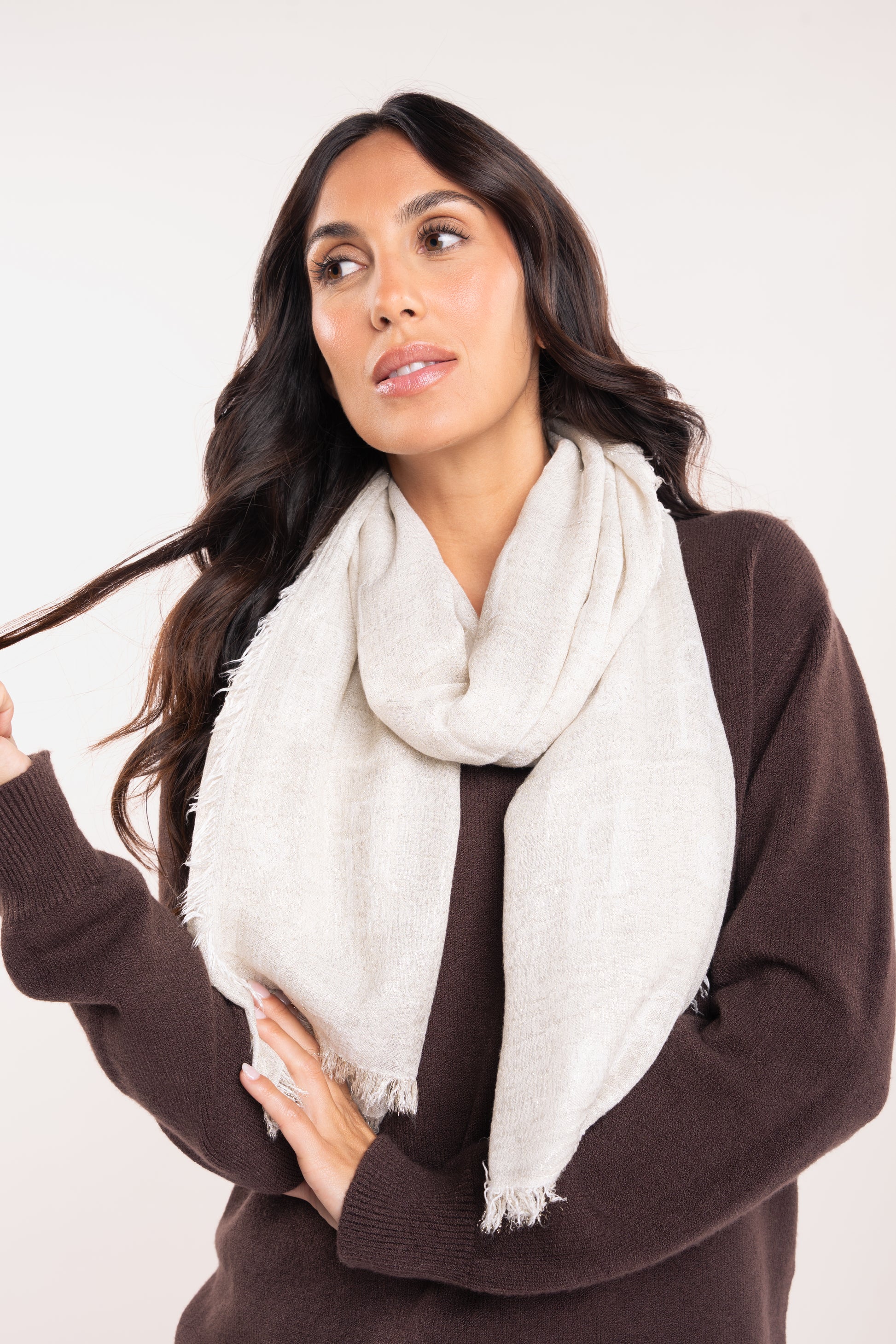 Foulard paillette écru 