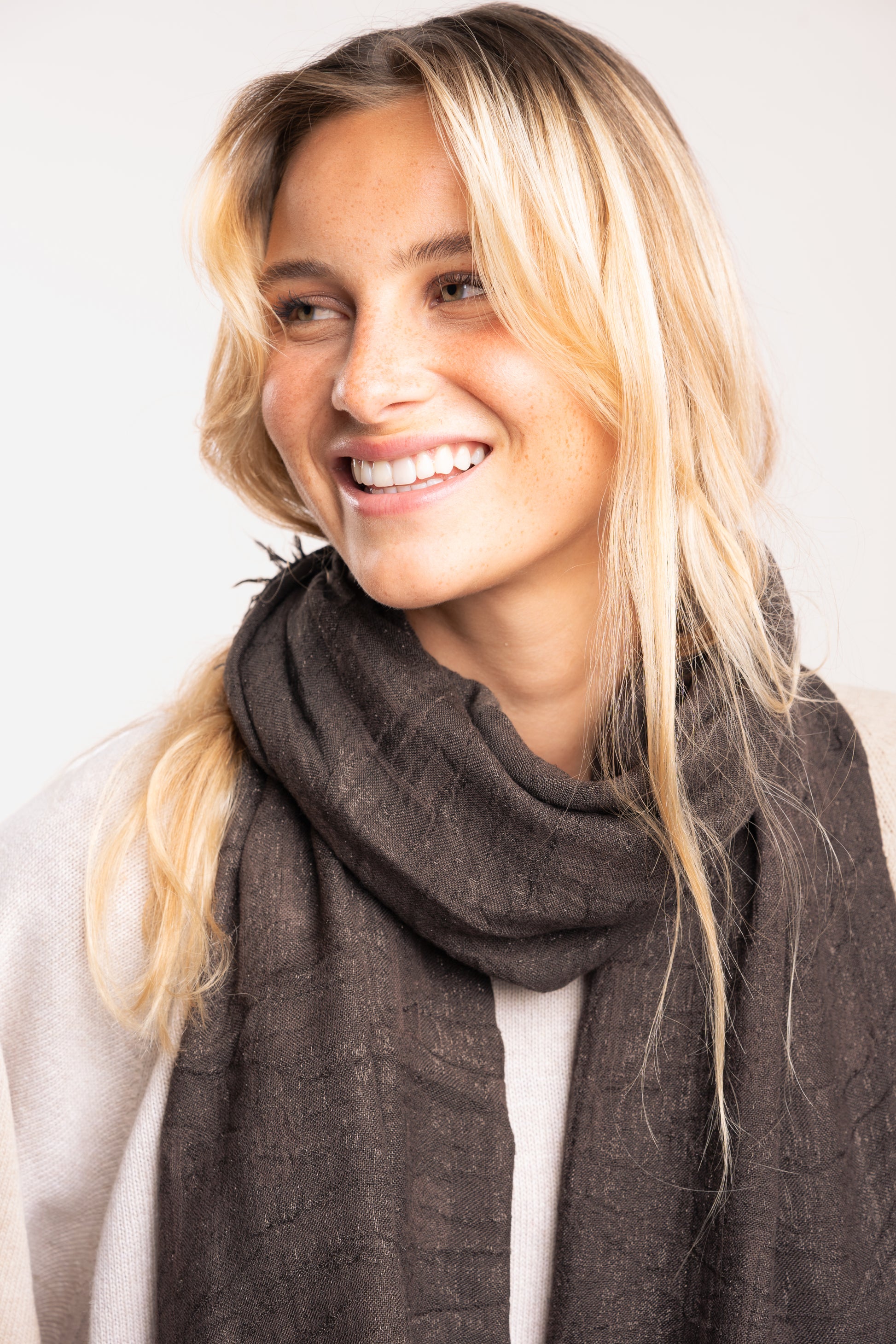 Foulard paillette marron 