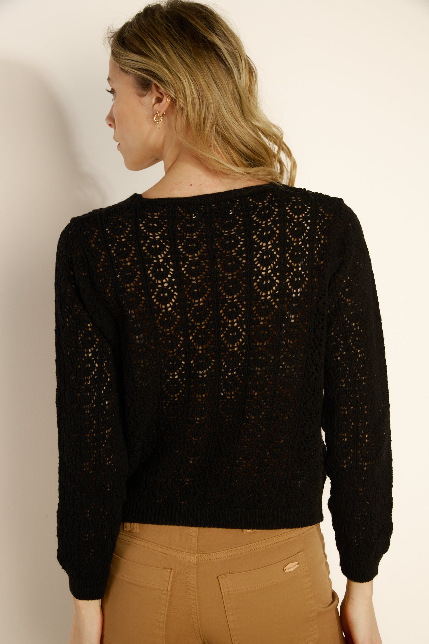BAROQUE OPENWORK VEST (1633-06) - BLACK
