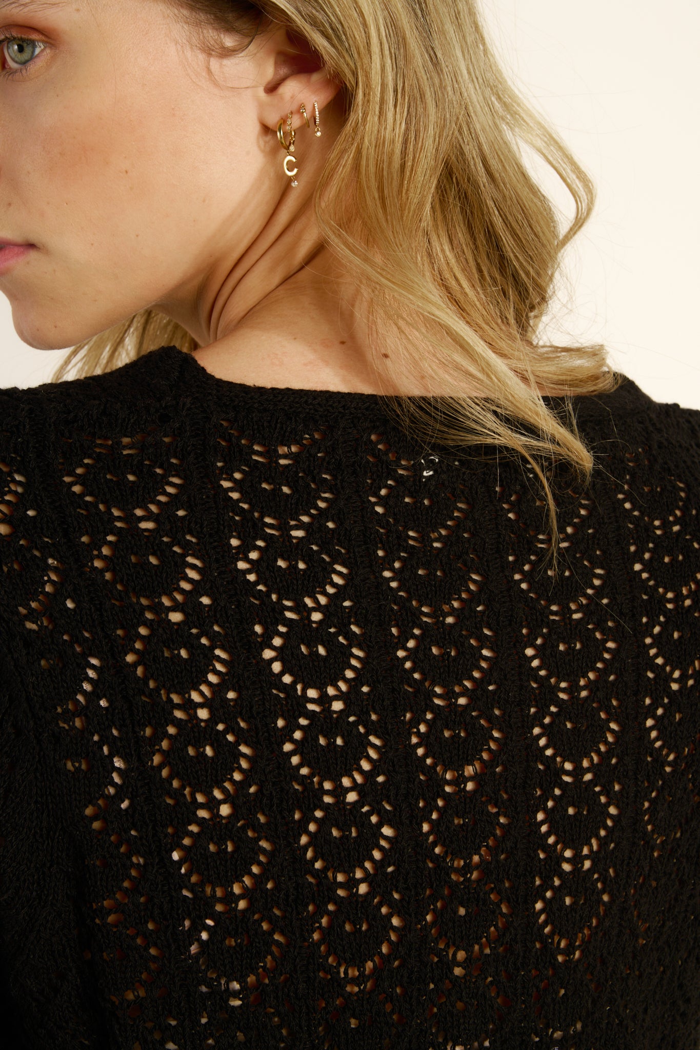 BAROQUE OPENWORK VEST (1633-06) - BLACK