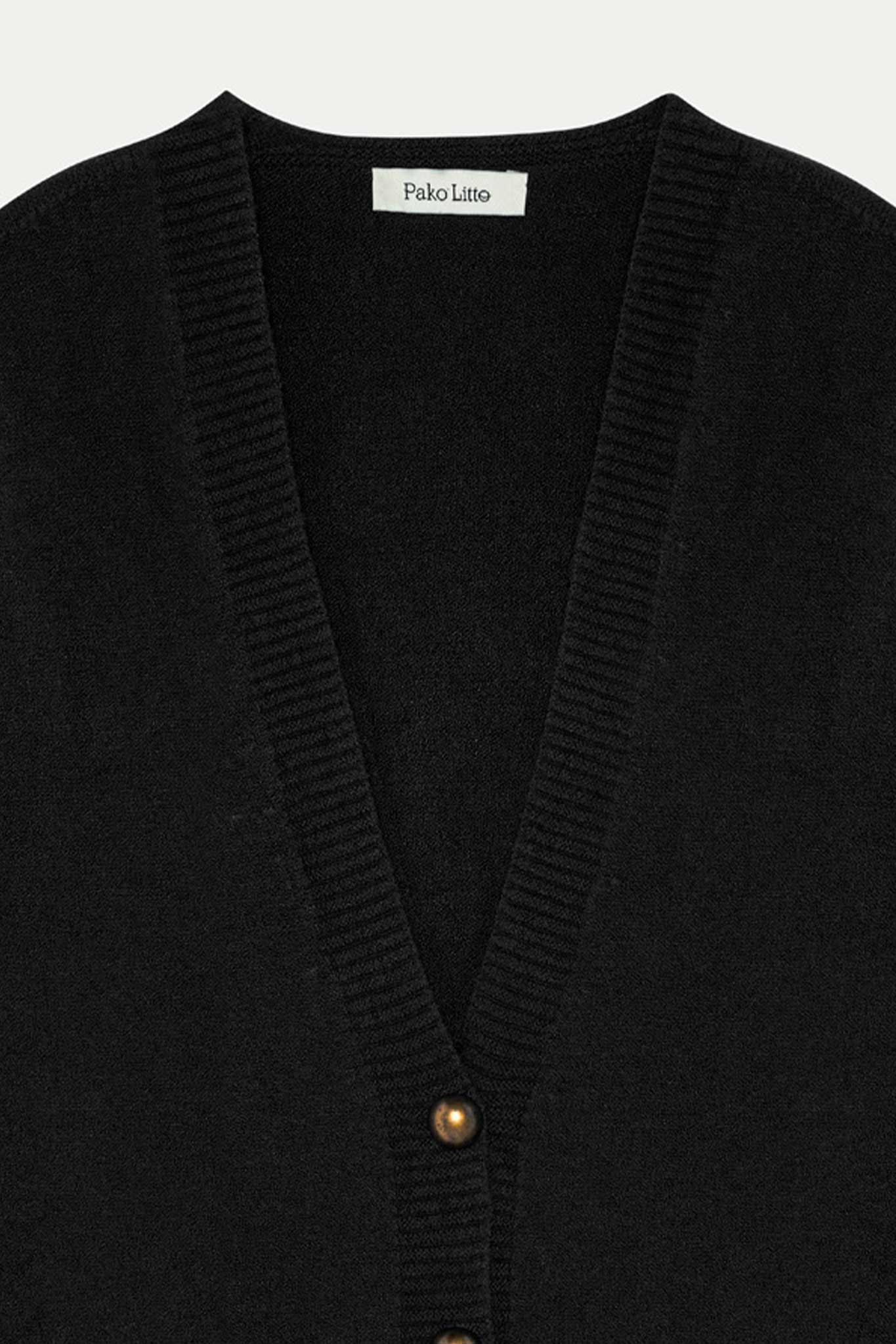 GILET BOUTONNÉ BÉRÉNICE NOIR