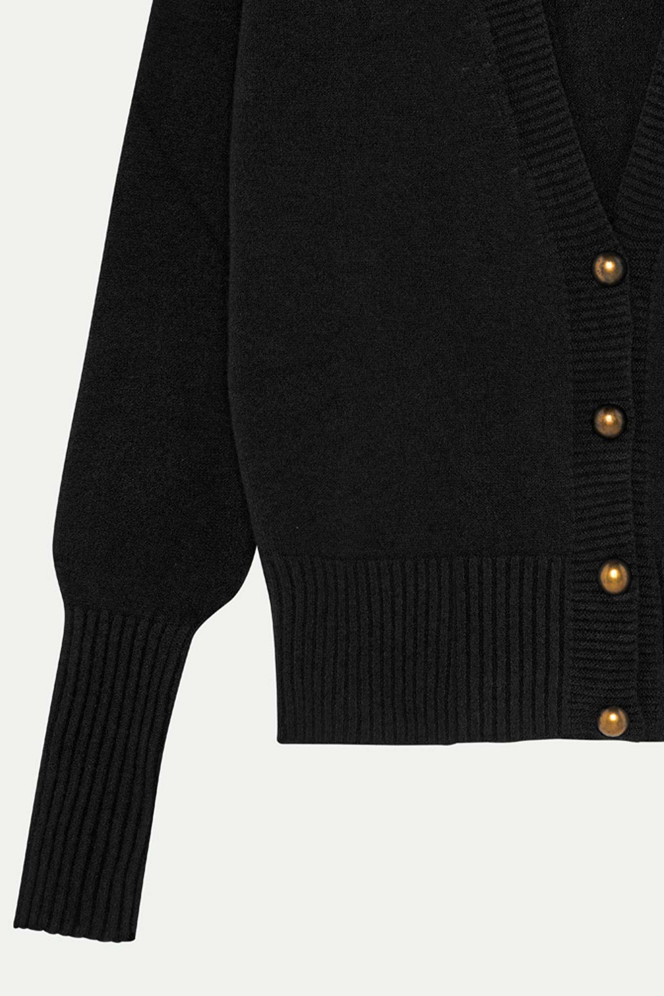 GILET BOUTONNÉ BÉRÉNICE NOIR