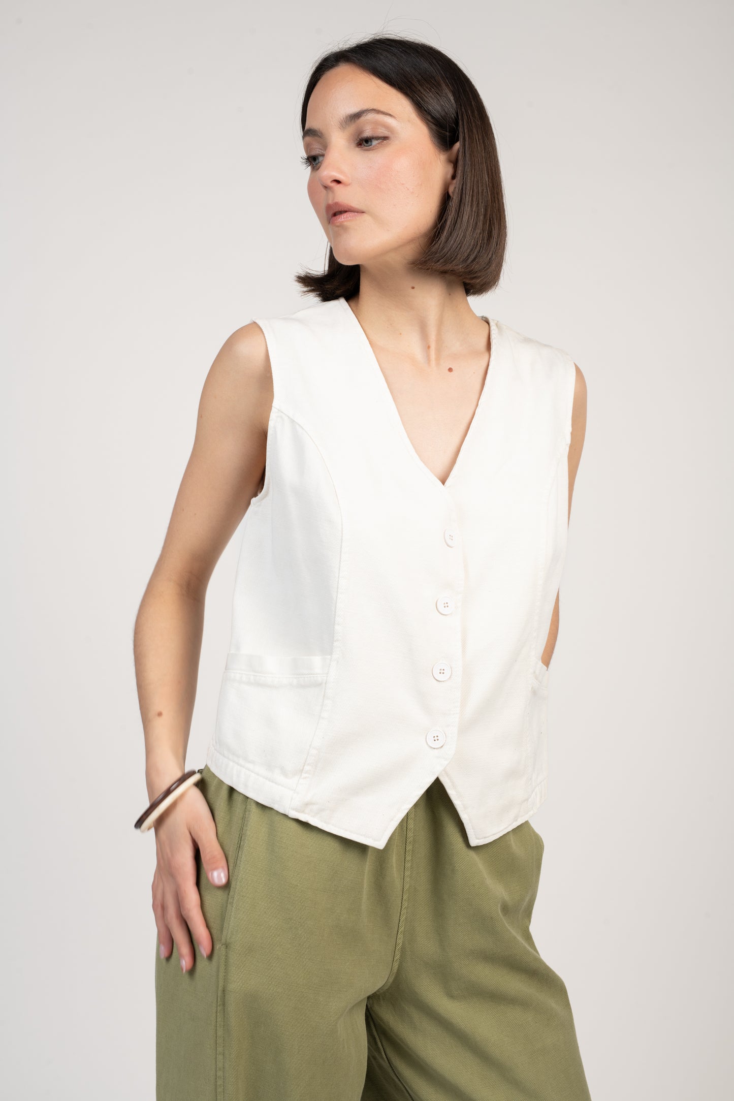 GILET TAILLEUR ÉGLANTINE ÉCRU