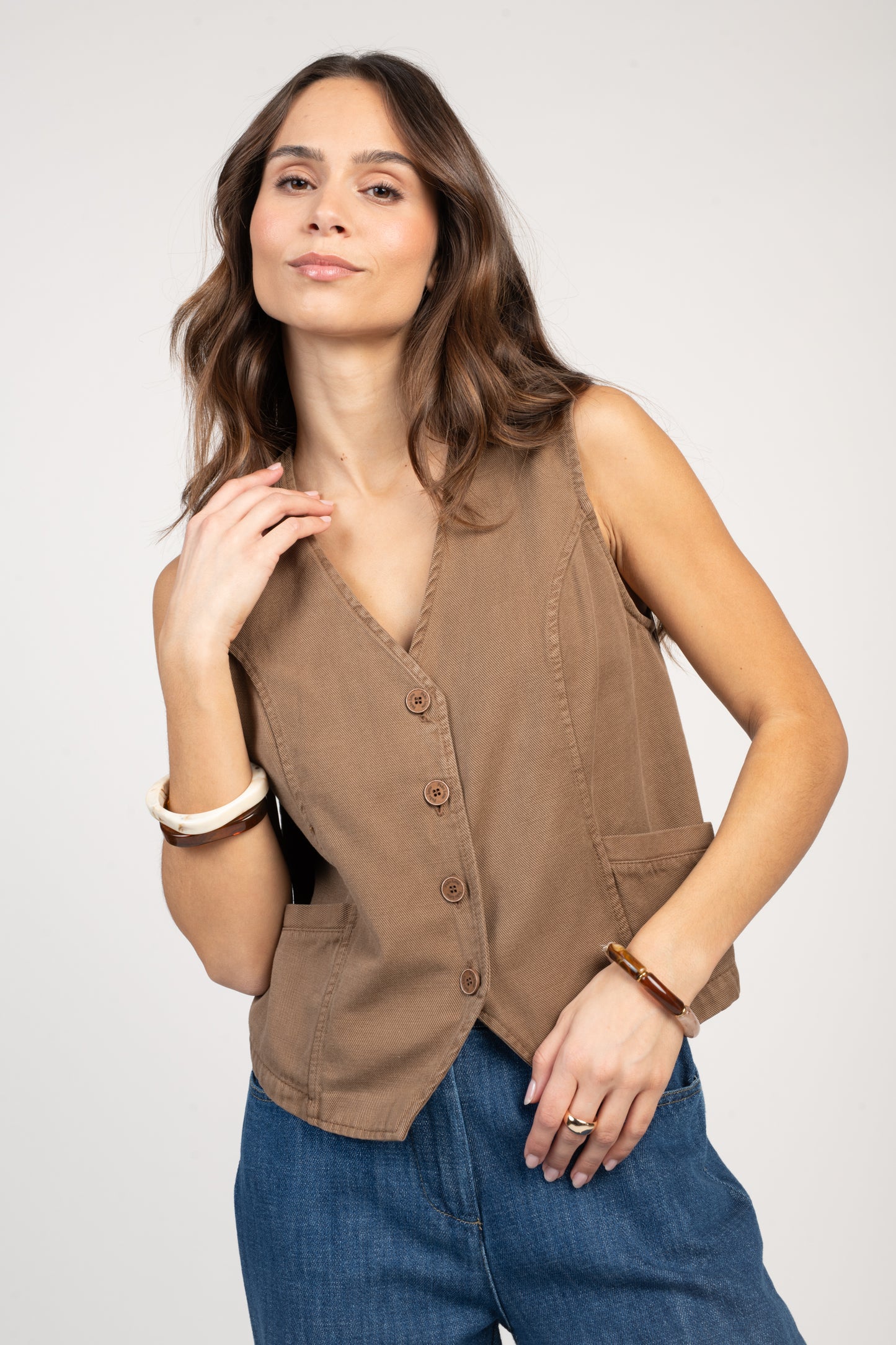 GILET TAILLEUR ÉGLANTINE MARRON