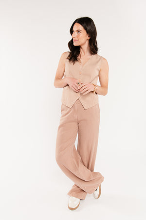 PANTALON ÉVASÉ ESMÉE VIEUX ROSE