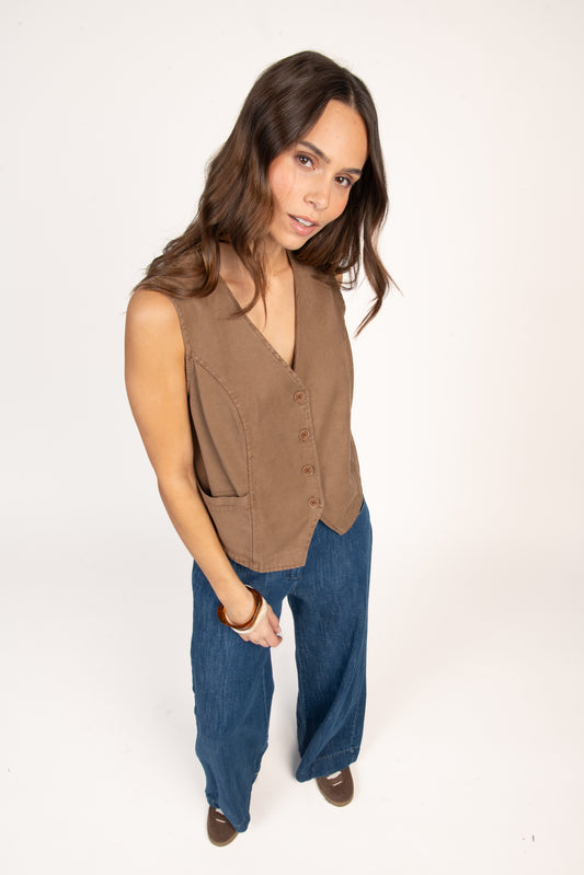 GILET TAILLEUR ÉGLANTINE MARRON