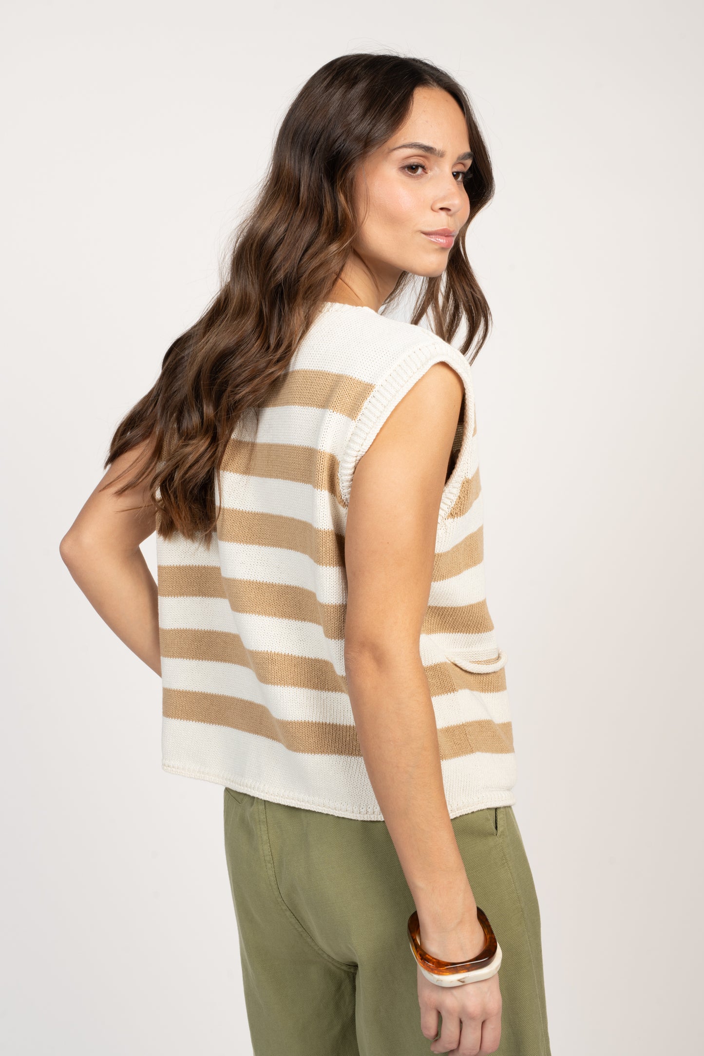 GILET MARINIÈRE EMMANUEL BEIGE