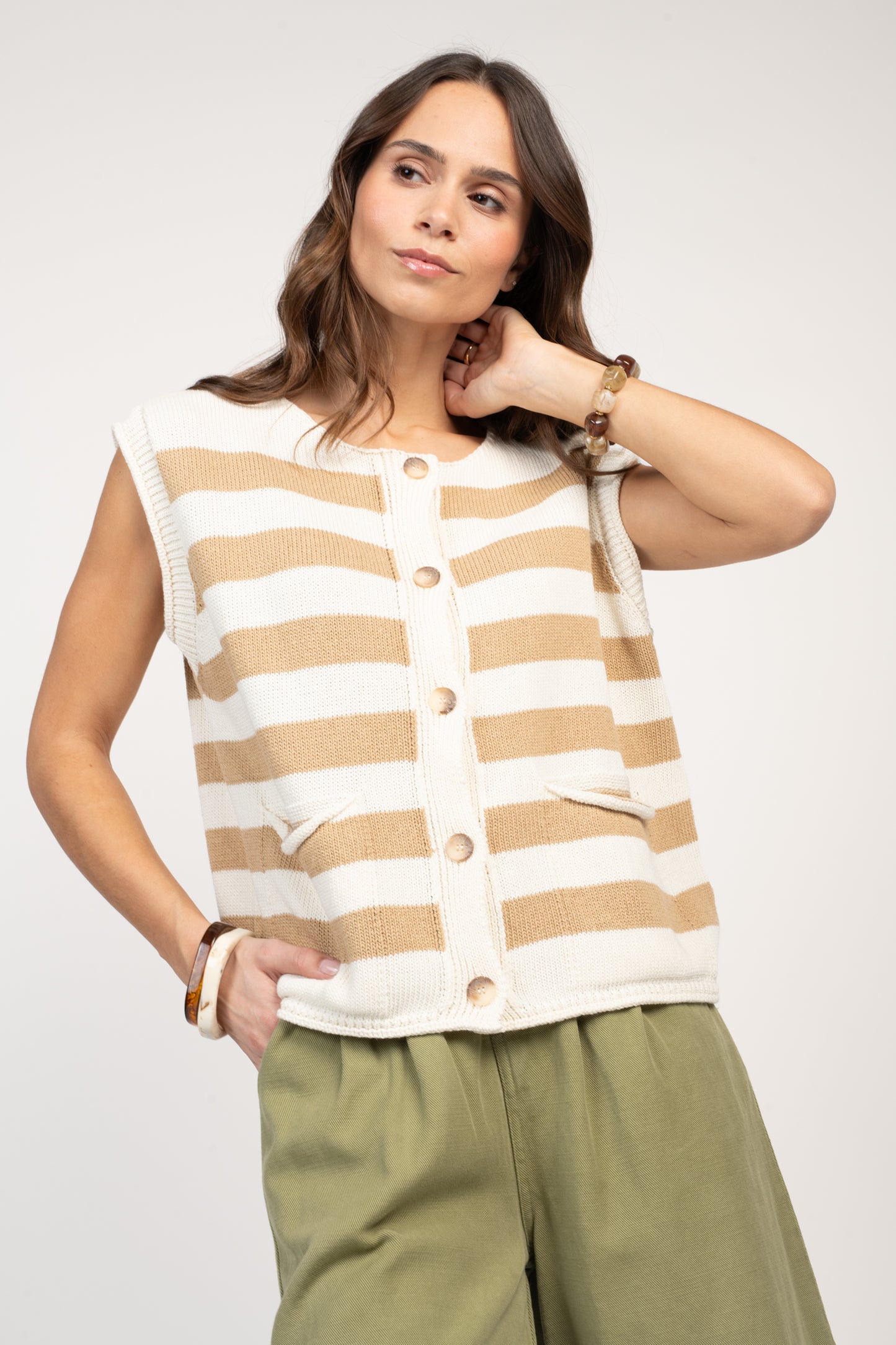 GILET MARINIÈRE EMMANUEL BEIGE