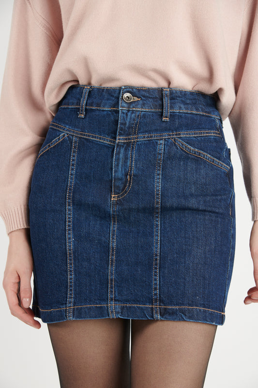 JUPE COURTE DEHLIA JEAN FONCÉ