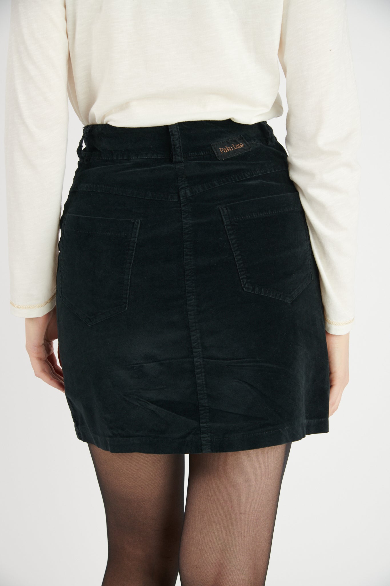 JUPE COURTE VELOURS DAPHNÉ NOIR