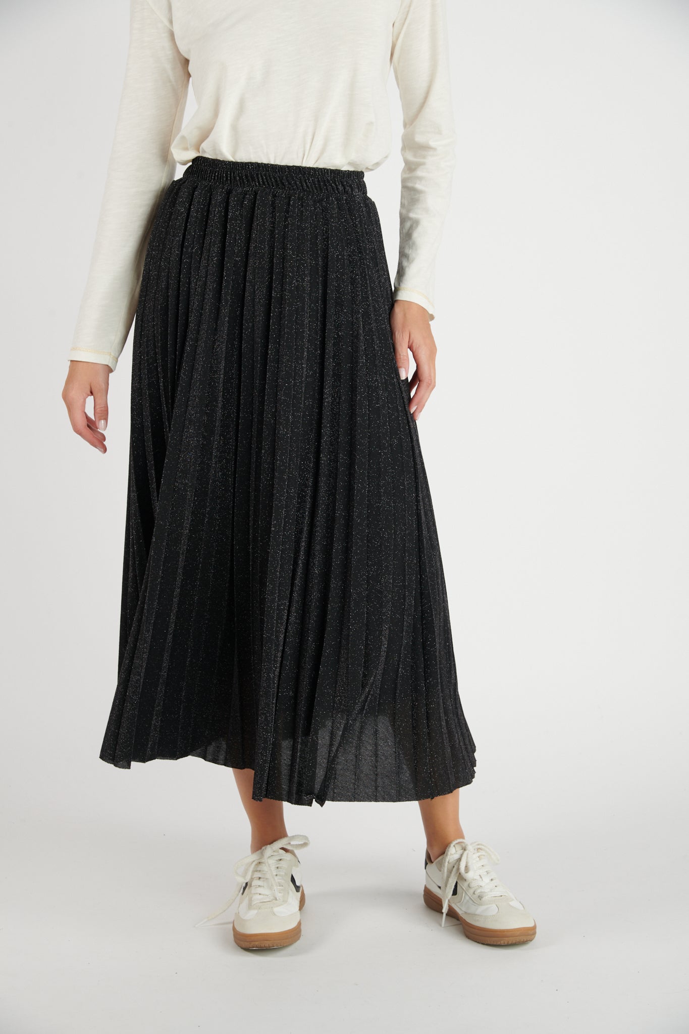 JUPE PLISSÉ PAILLETTE DARYNA NOIR