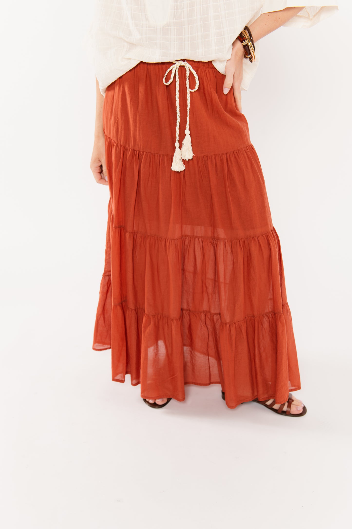 JUPE EN VOILE DE COTON FRANÇOIS PAPRIKA