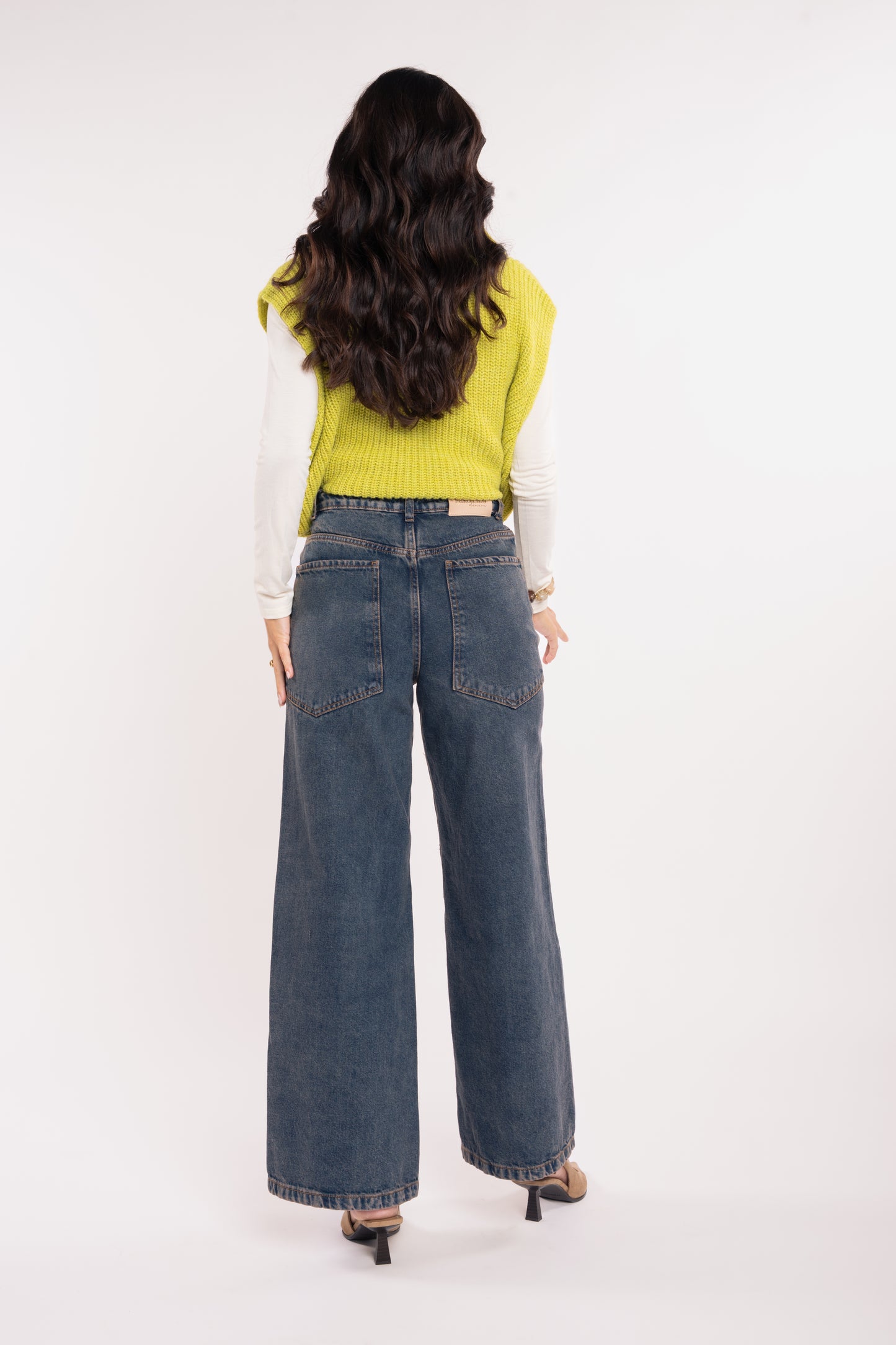 Jean long maxi évasé de dos