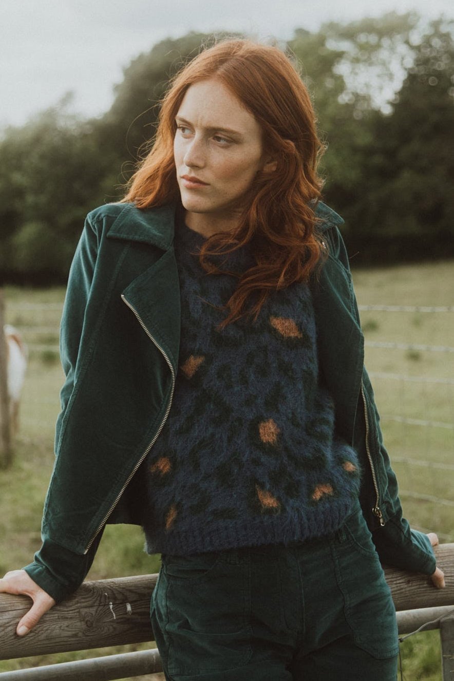 PULL LÉOPARD DENIM BRIDGET