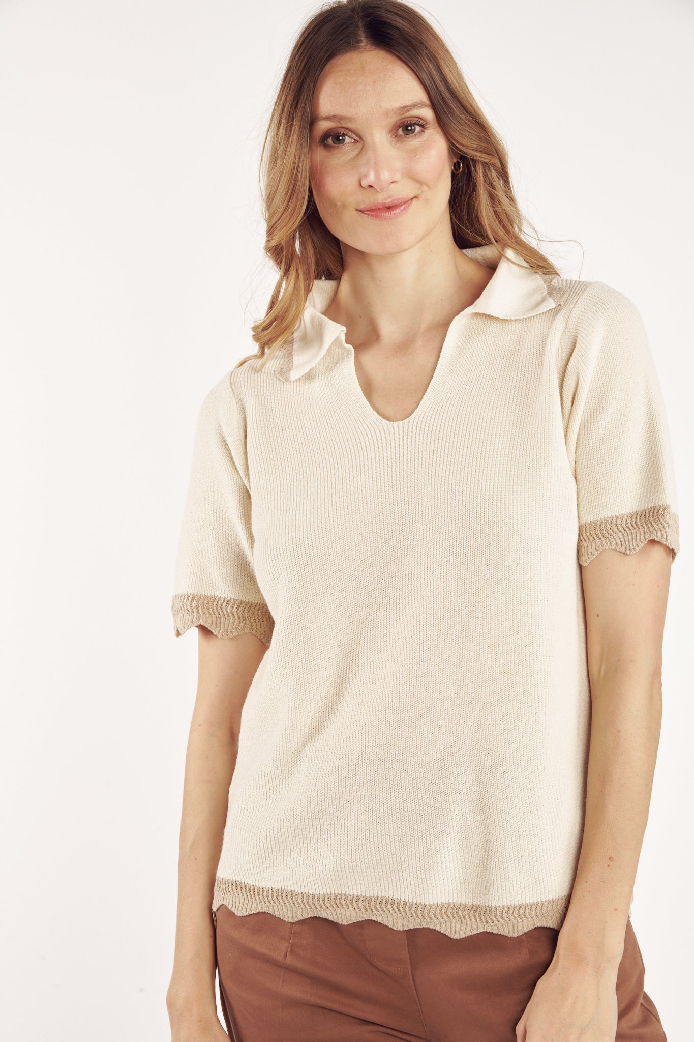 PULL COL POLO CRAIG NATUREL SABLE