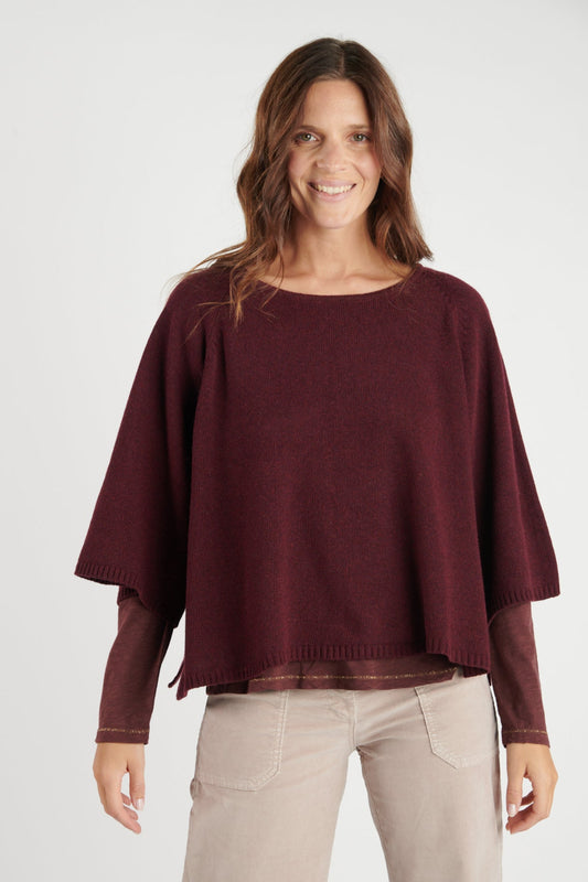 PULL COURT OVERSIZE SÉLENA BORDEAUX