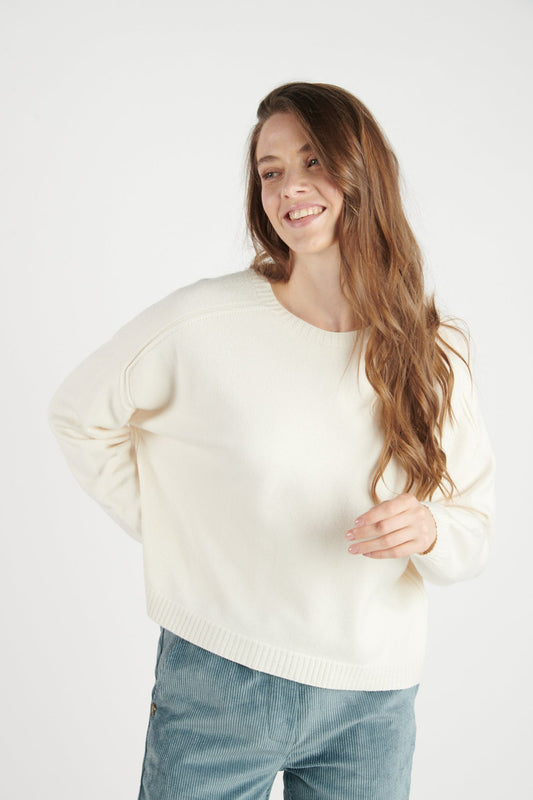 PULL COL ROND DANIS NATUREL