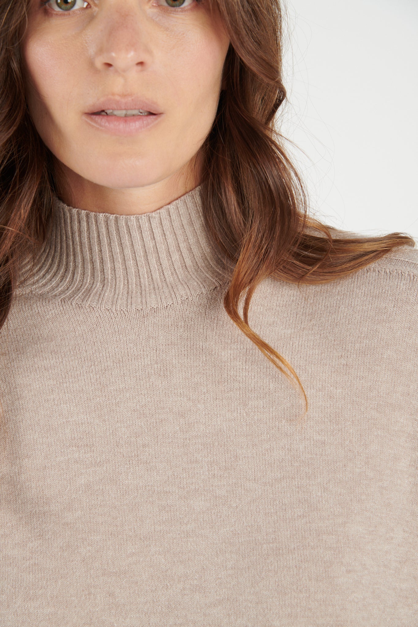 PULL COL CHEMINÉE DENIS BEIGE