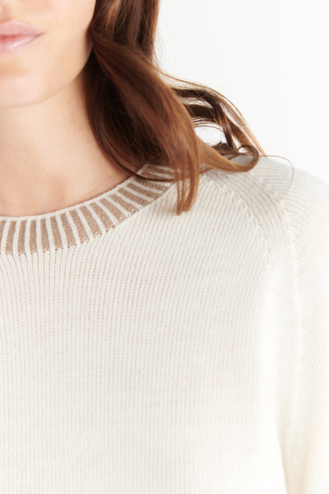 PULL DIEGO BICOLORE NATUREL & TAUPE