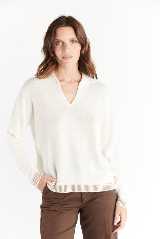 PULL COL POLO DORSAN NATUREL