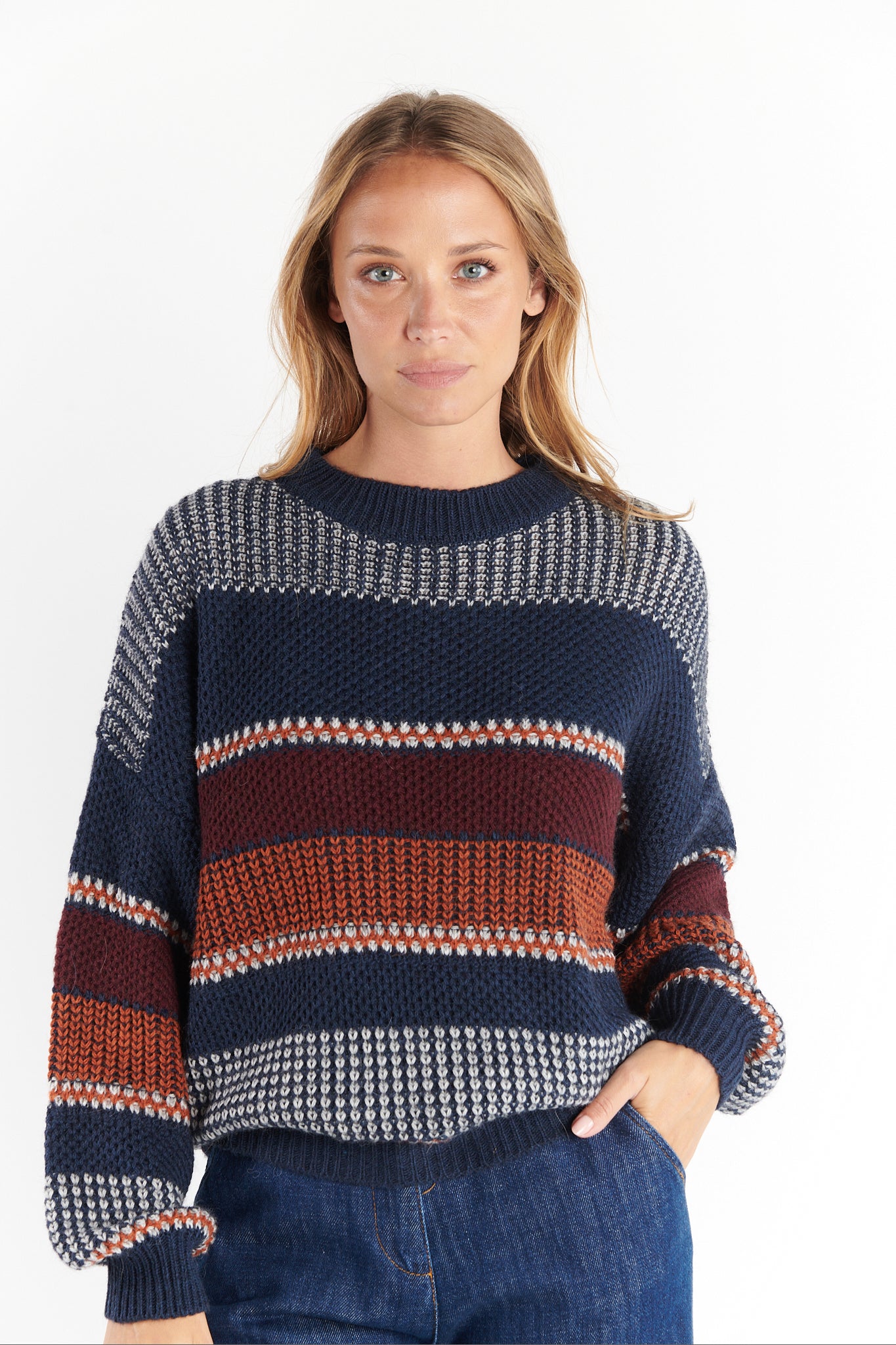 PULL AMPLE DONY MARINE BORDEAUX