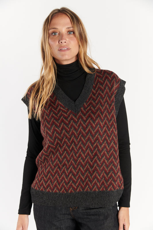 PULL SANS MANCHES DWAYNE BORDEAUX ANTHRACITE