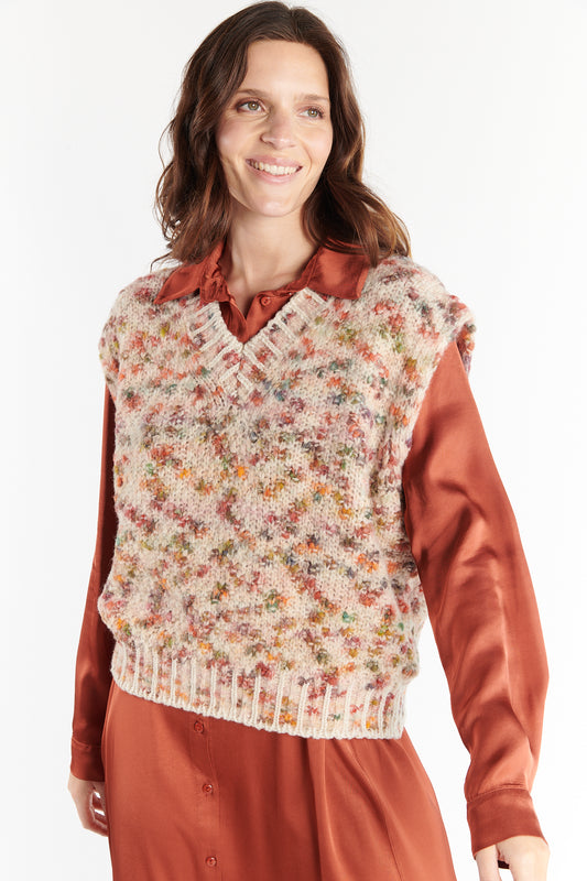 PULL MANCHES COURTES DELMIRO MULTICOLORE