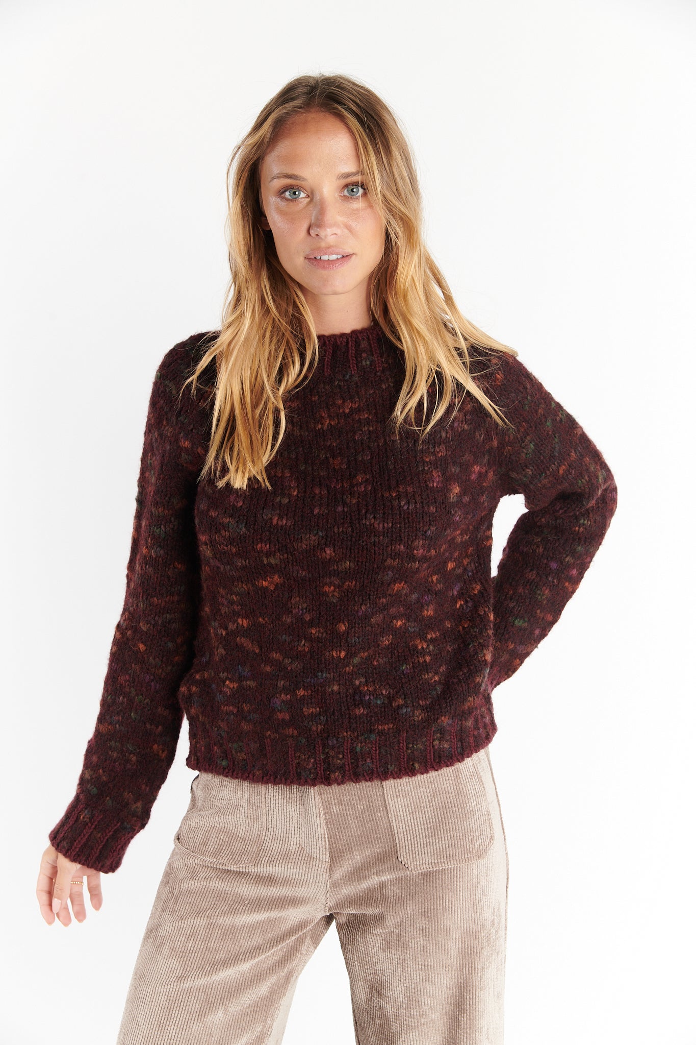 PULL DACE MULTICOLORE BORDEAUX