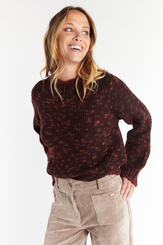 PULL DACE MULTICOLORE BORDEAUX