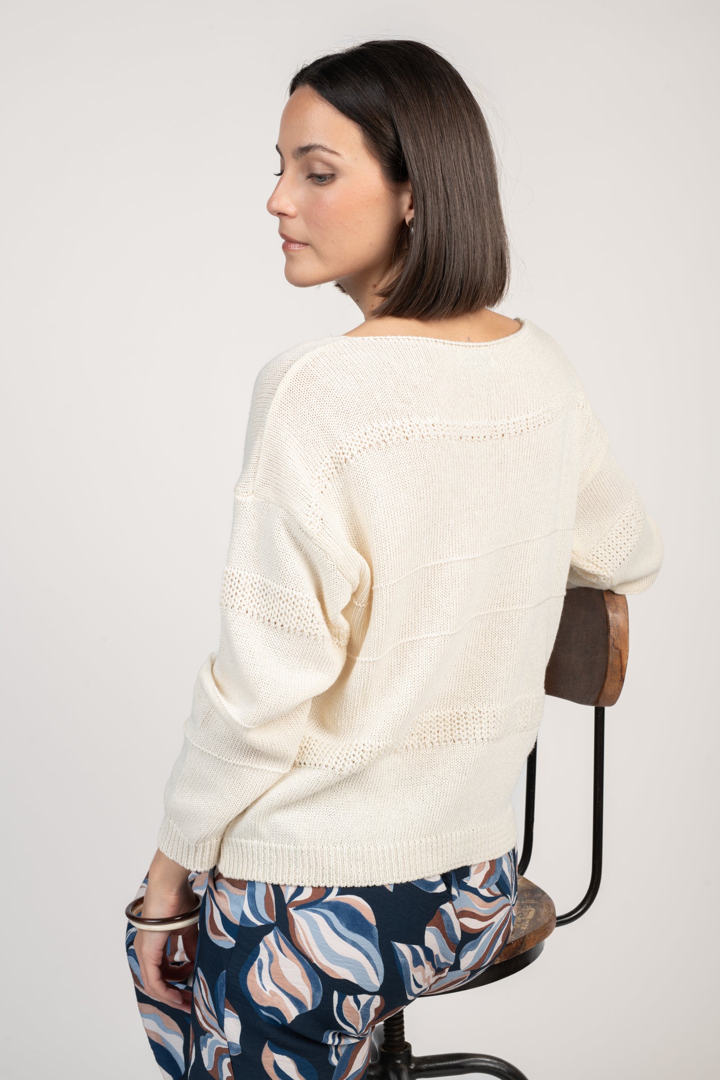 PULL EN MAILLE EVELYN ÉCRU