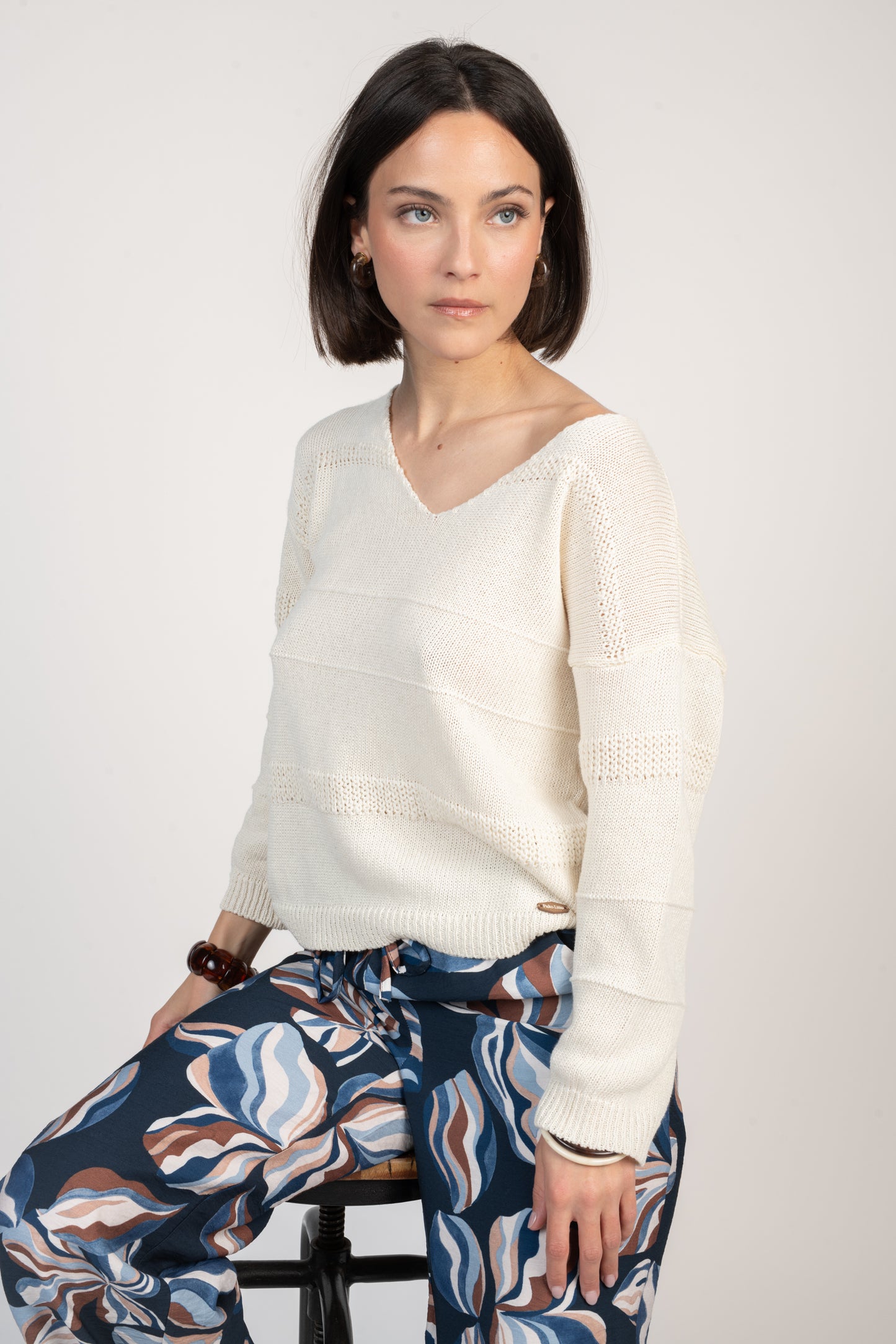 PULL EN MAILLE EVELYN ÉCRU