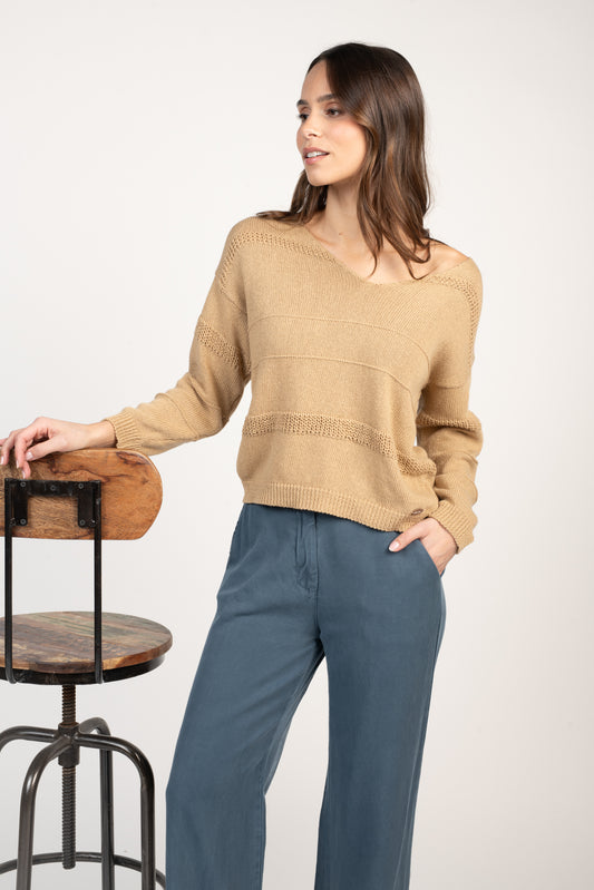 PULL EN MAILLE EVELYN BEIGE