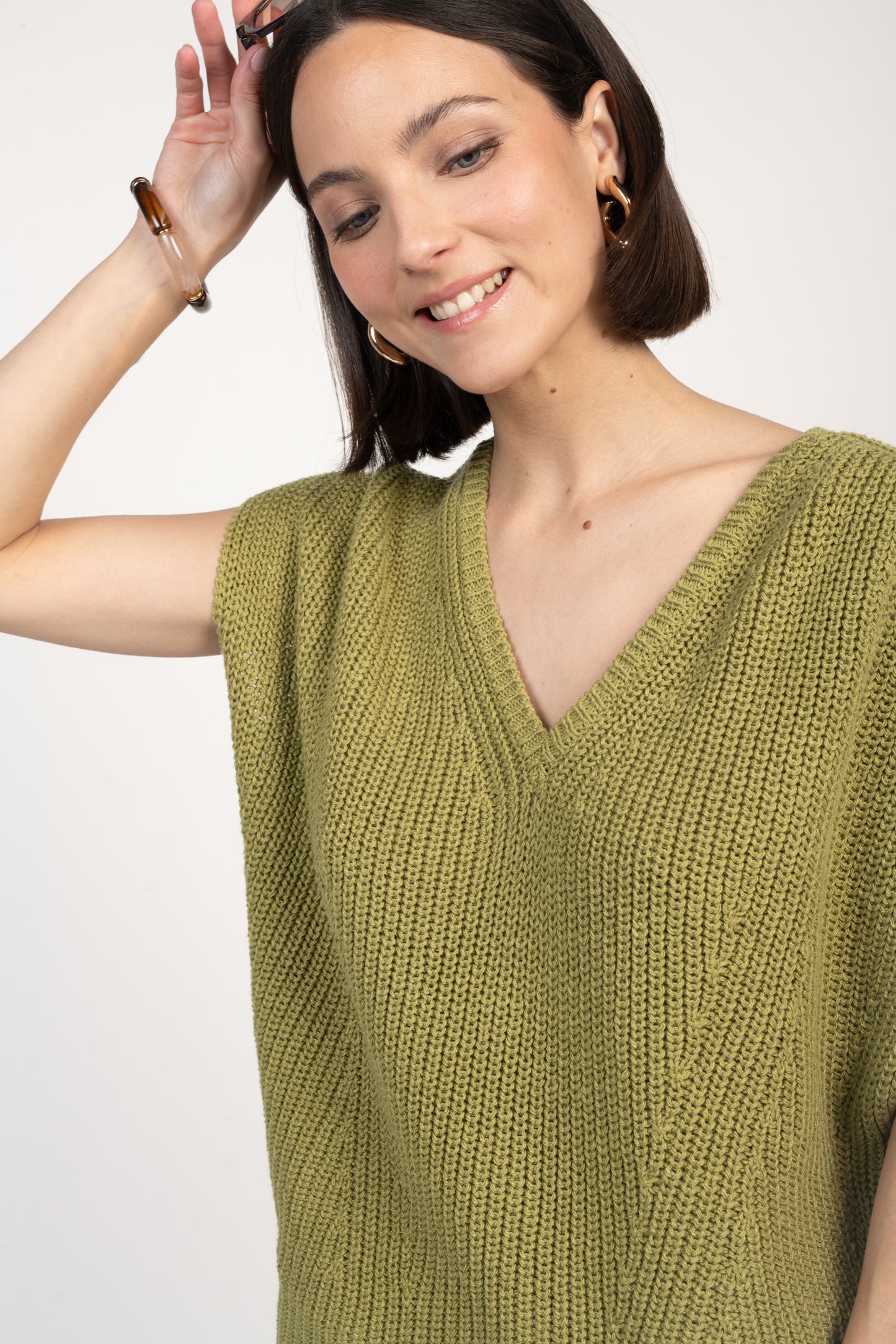PULL SANS MANCHES ÈVE VERT