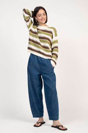 DARK DENIM BALLOON JEANS 7/8TH ETHEL