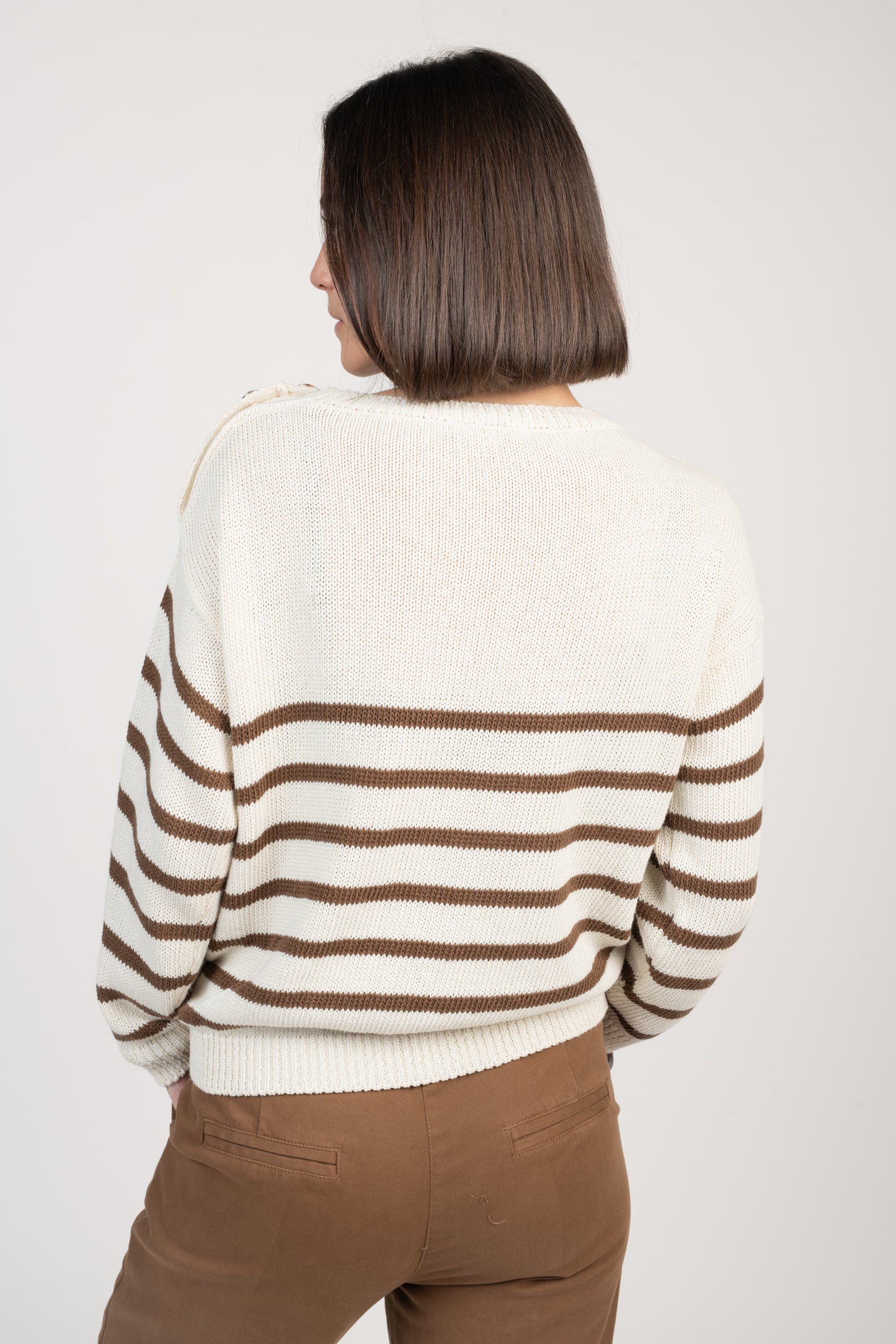 PULL MARINIÈRE FELICITY CHOCOLAT