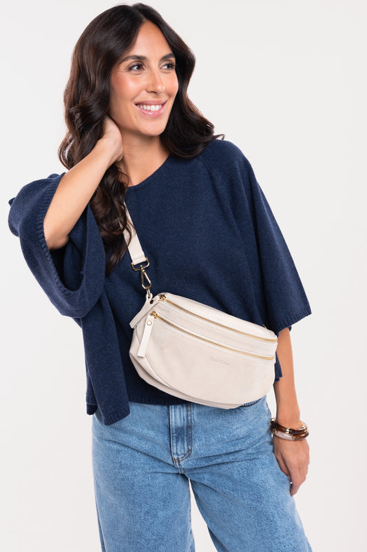 SAC BANANE EN CUIR ÉCRU FLORENTINE